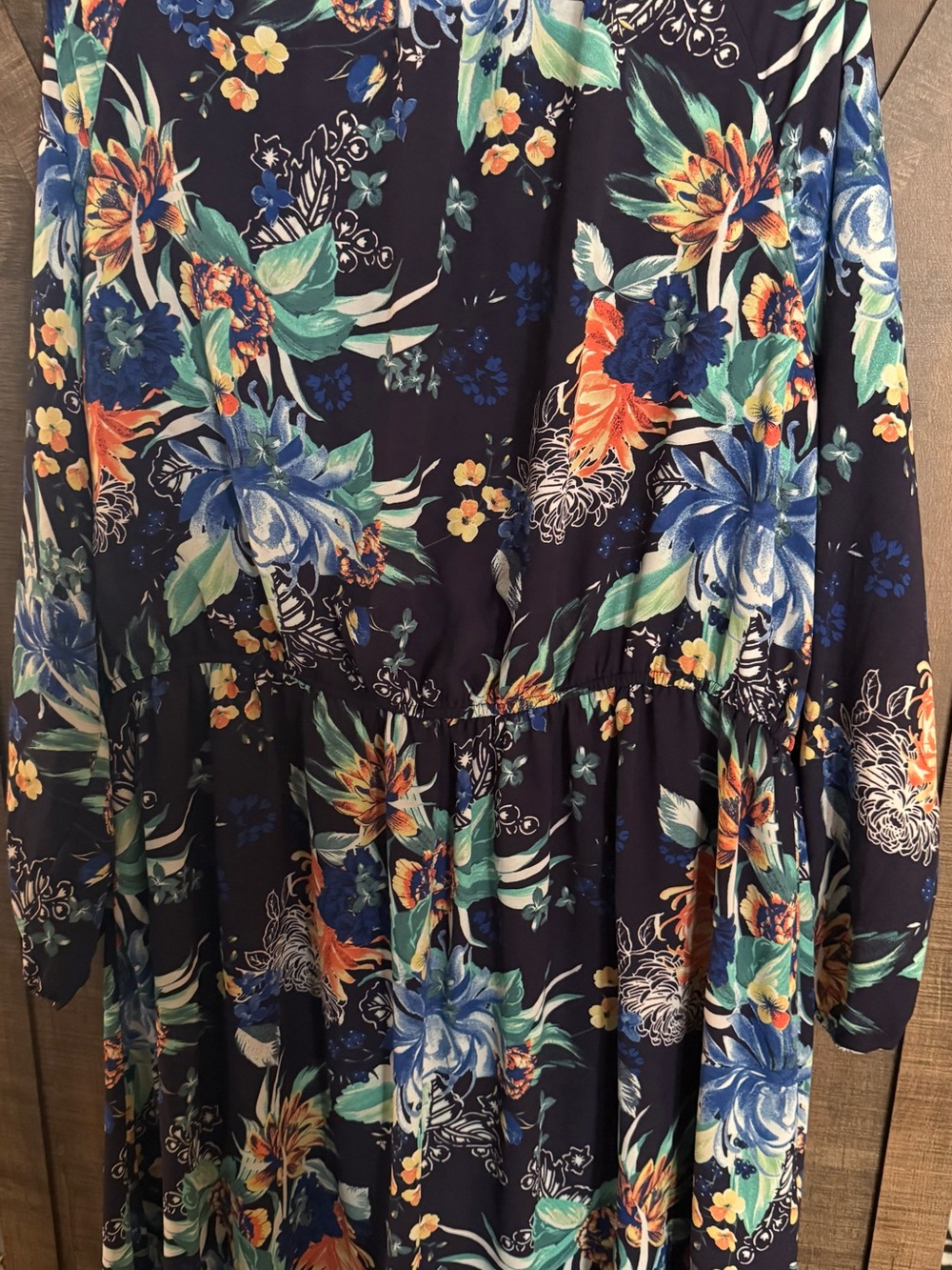 Ava Viv Navy Floral Long Sleeve Maxi Dress size 3X